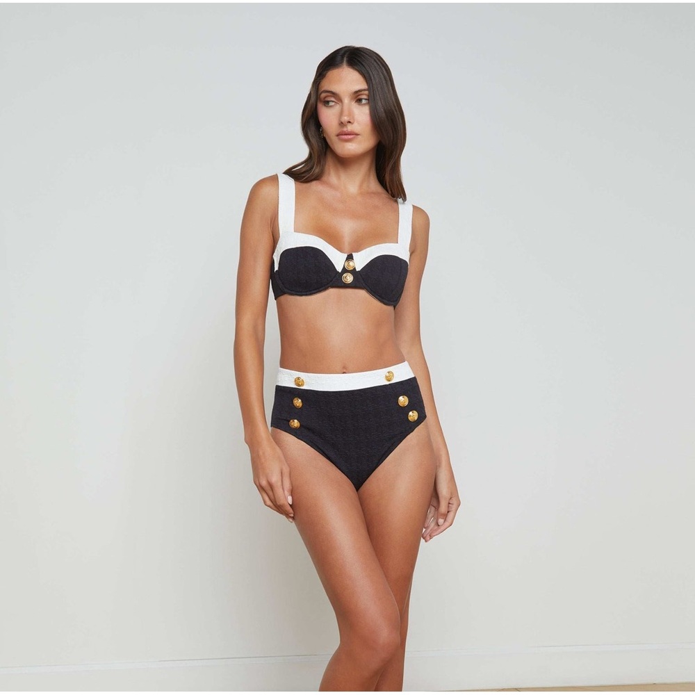 L'AGENCE Alexandria Bikini Top and Vanessa high waist bikini bottom